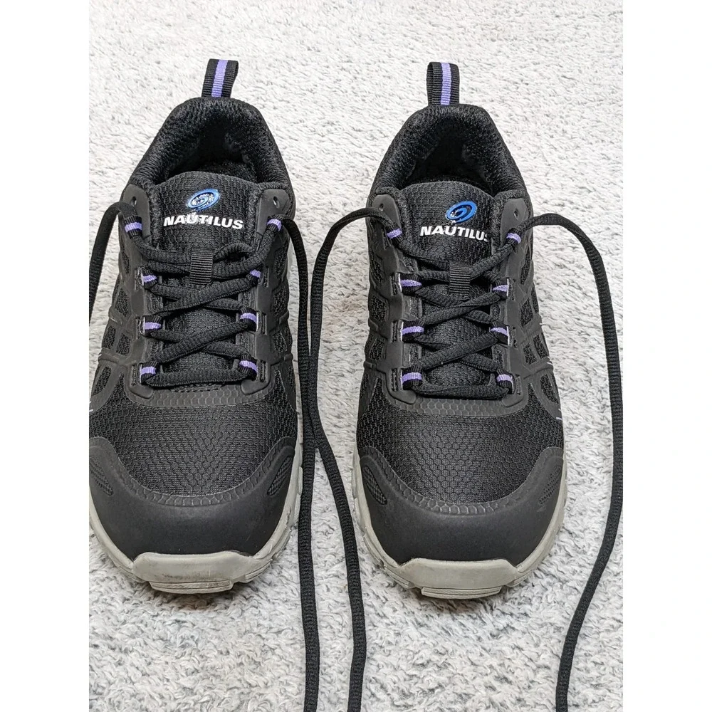 Nautilus Stratus‎ Black & Purple Womens Composite Toe Safety Sneakers Shoes 7W